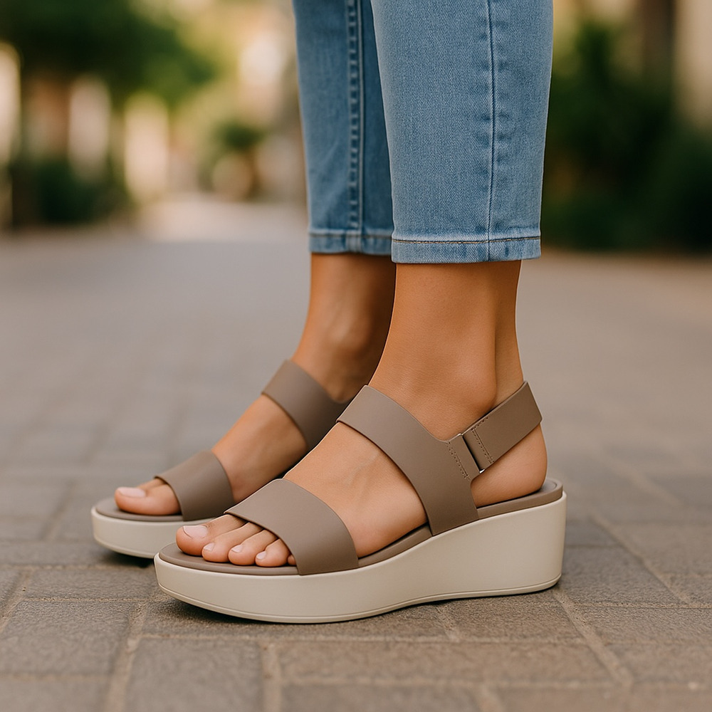Vince Westport Platform Sandals Womens Size 9M‎ Beige Leather Minimalist NIB